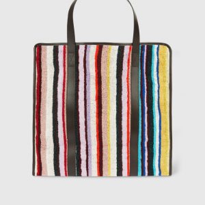 40x40 cm Chandler bag in velour cotton and viscose with lurex (Multicoloured)