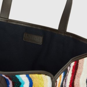 40x40 cm Chandler bag in velour cotton and viscose with lurex (Multicoloured)