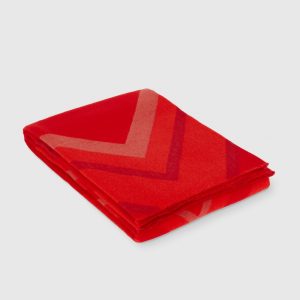 Cornelio 130x190 cm plaid blanket in zigzag wool (Red)