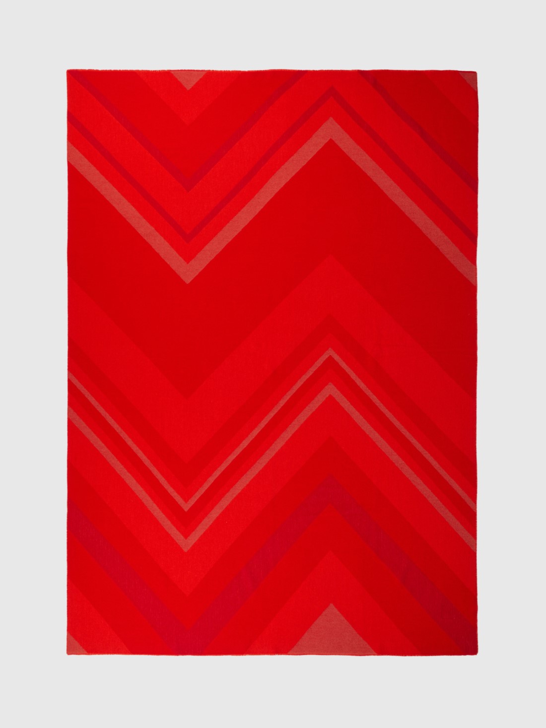 Cornelio 130x190 cm plaid blanket in zigzag wool (Red)