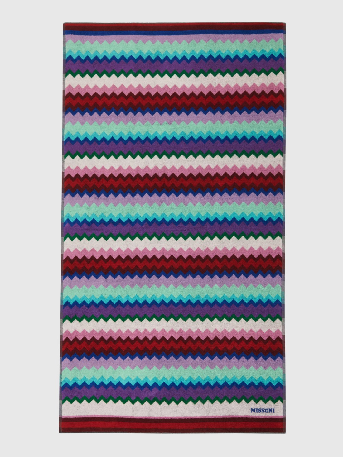 100x180 cm Chantal chevron cotton terry beach towel (Multicoloured)