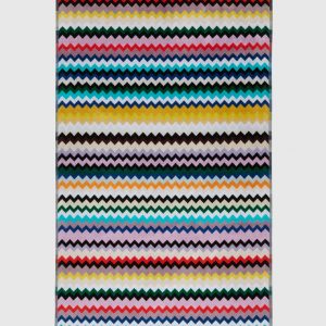 Carlie 100x180 cm chevron cotton terry beach towel (Multicoloured)