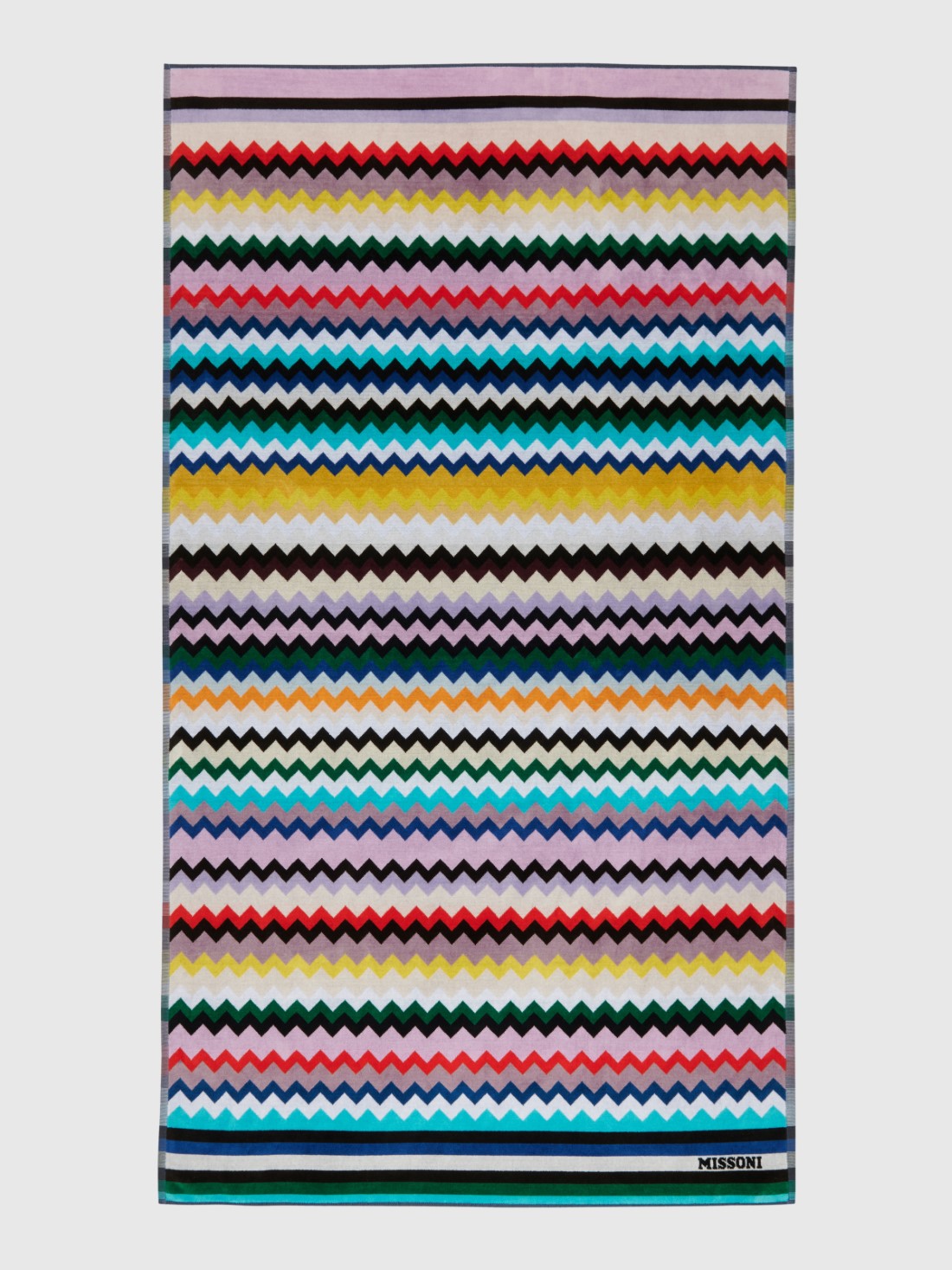 Carlie 100x180 cm chevron cotton terry beach towel (Multicoloured)