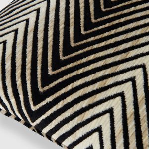 Ziggy 40x40 cm viscose blend zigzag cushion (Black & White)