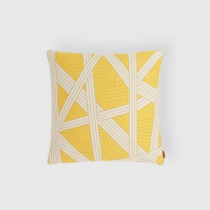 Nastri cushion 40x40 cm with stitching (Yellow)