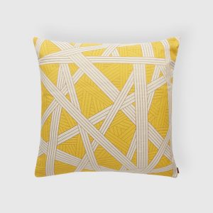 Nastri cushion 60x60 cm with contrasting stitching (Yellow)