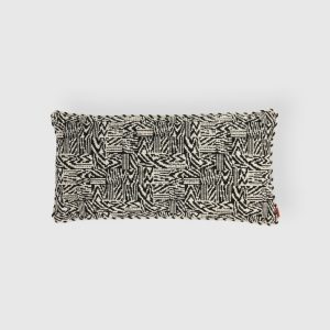 Noise 30x60 cm cushion with bouclé work (Black & White)