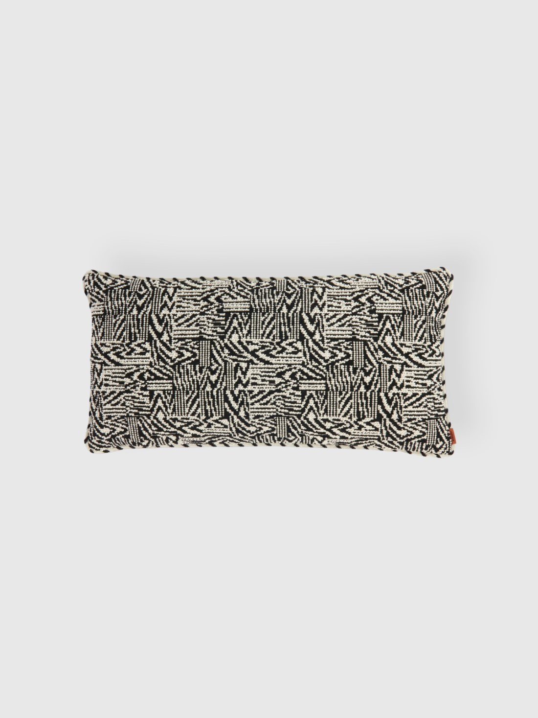 Noise 30x60 cm cushion with bouclé work (Black & White)