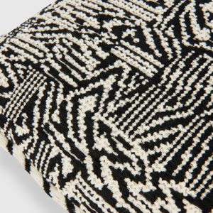 Noise 30x60 cm cushion with bouclé work (Black & White)