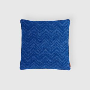 Columbia 40x40 cm chevron bouclé cushion (Blue)