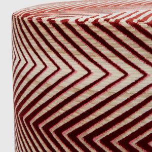 Ziggy pouffe, 40x30 cm cylinder (Red & Multicoloured)