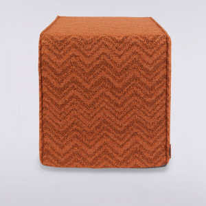 Columbia 40x40x40 cm chevron bouclé footstool cube (Multicoloured)