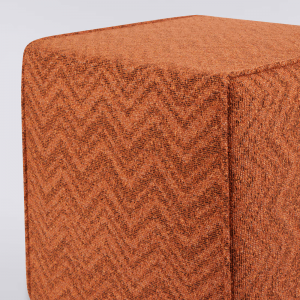 Columbia 40x40x40 cm chevron bouclé footstool cube (Multicoloured)