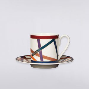 Nastri Set of 2 coffee cups & saucers (Multicoloured)