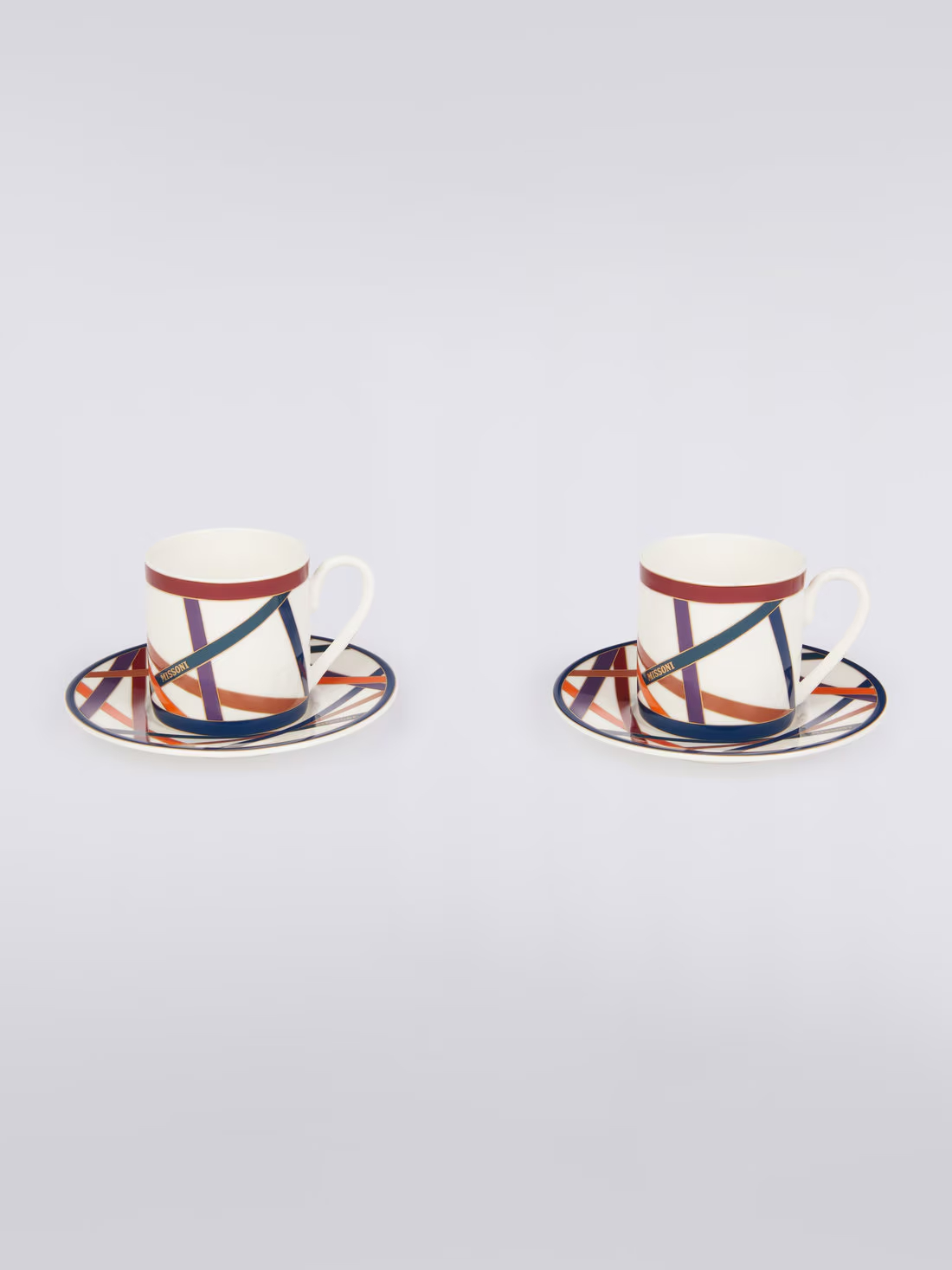 Nastri Set of 2 coffee cups & saucers (Multicoloured)