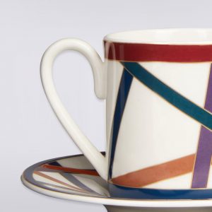 Nastri Set of 2 coffee cups & saucers (Multicoloured)