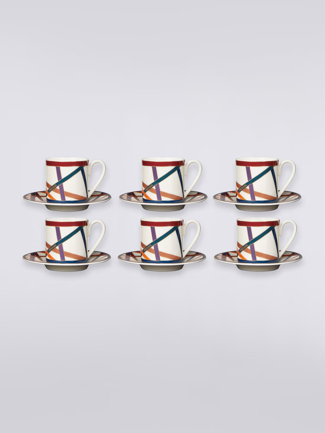 Nastri Set of 6 coffee cups & saucers (Multicoloured)