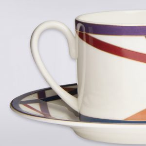 Nastri Set of 2 tea cups & saucers (Multicoloured)