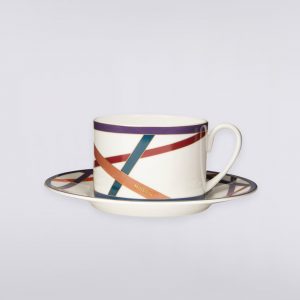 Nastri Set of 6 tea cups & saucers (Multicoloured)