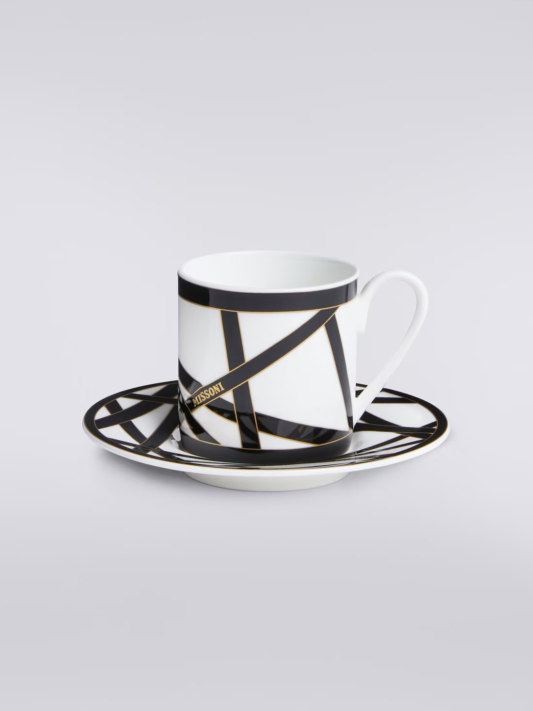 Missoni x Suonare Stella coffee cup and saucer set (Black & Multicoloured)