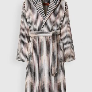 Arpeggio bathrobe in slub cotton terry (Brown)