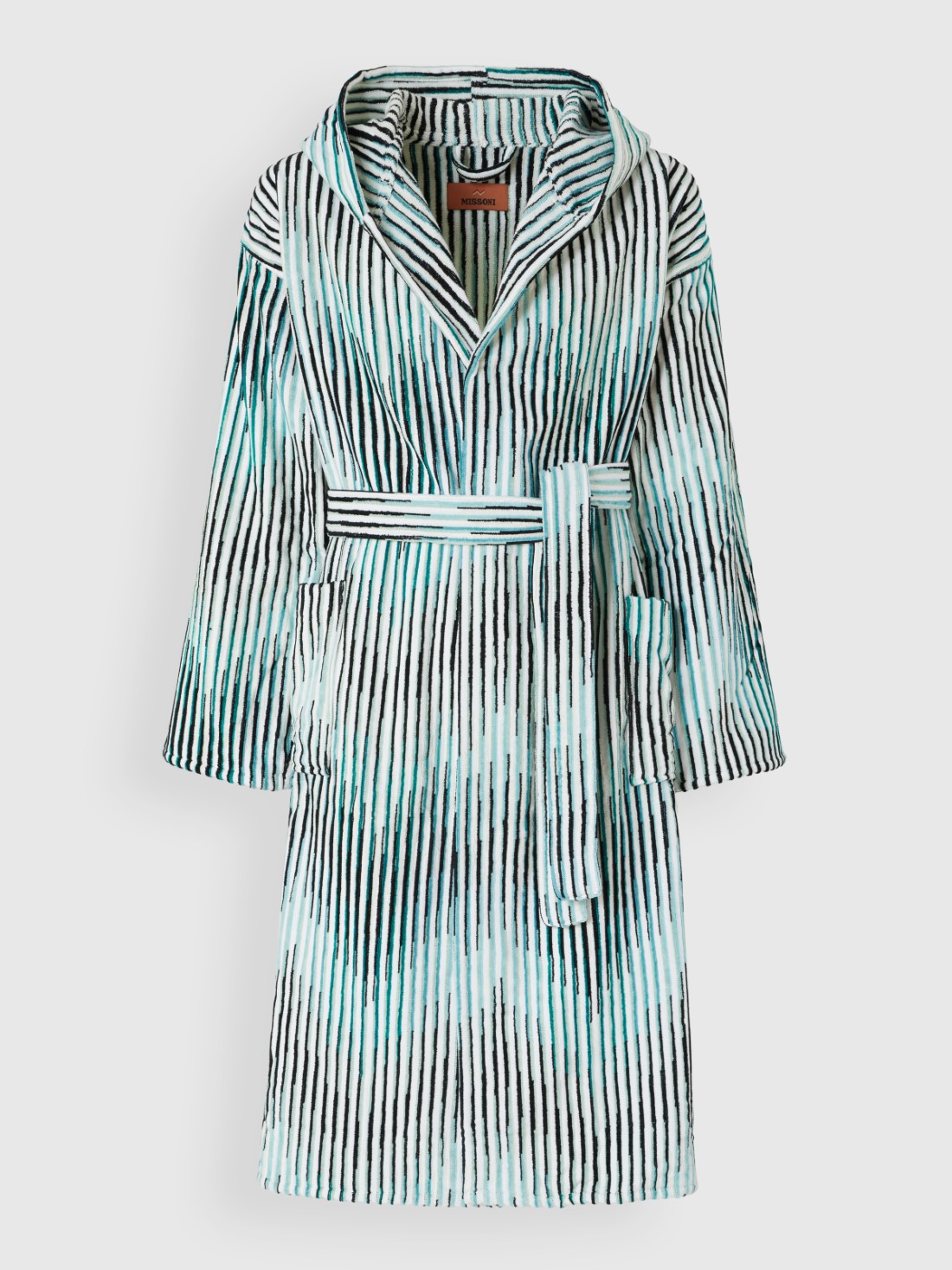 Arpeggio bathrobe in slub cotton terry (Turquoise)