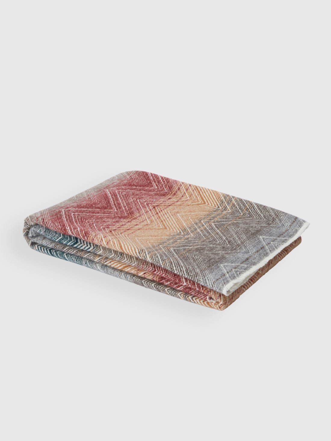 Marea 130x190 cm wool plaid blanket with chevron pattern (Multicoloured)