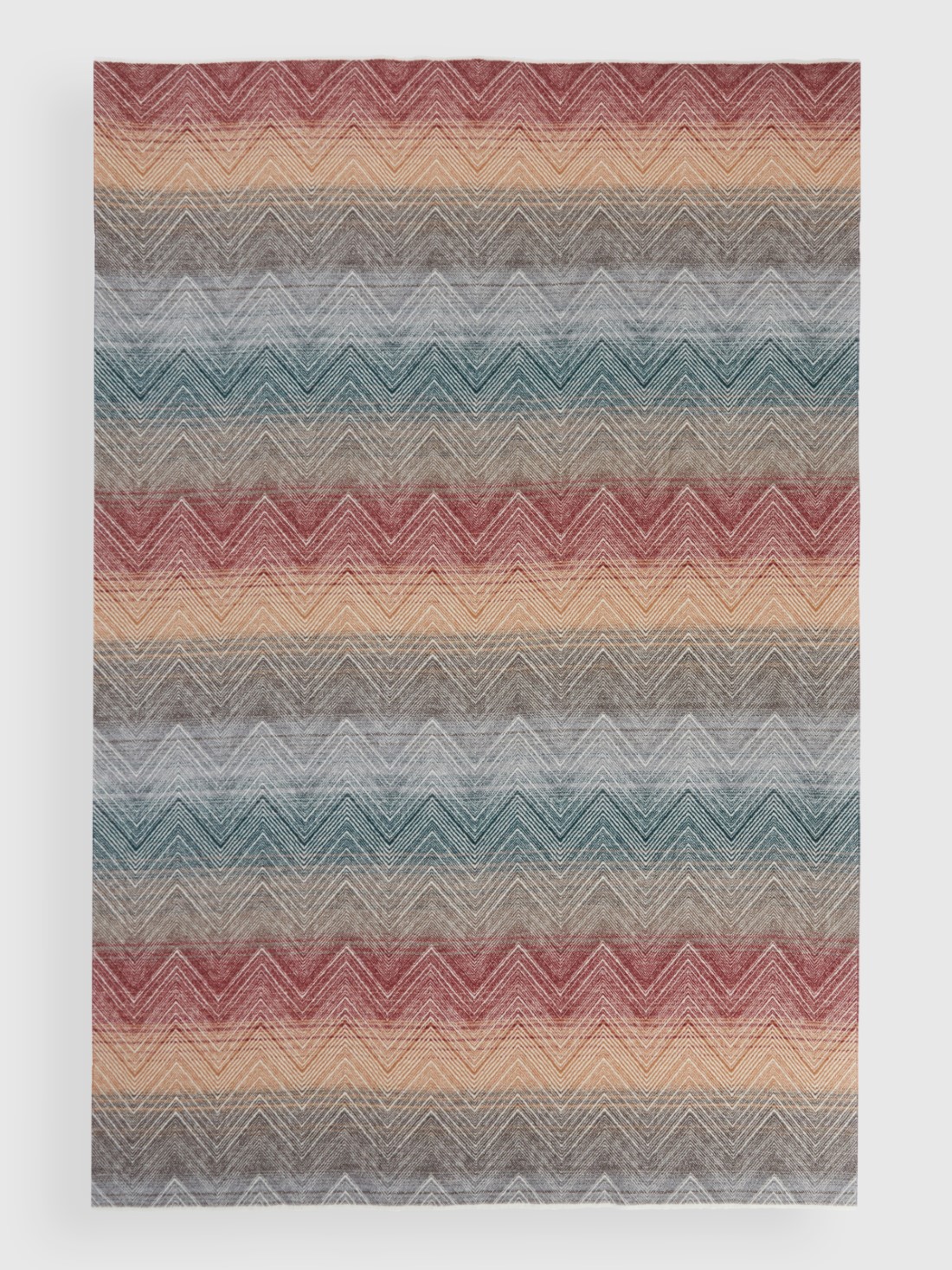 Marea 130x190 cm wool plaid blanket with chevron pattern (Multicoloured)