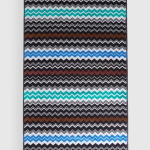 Neoclassic 180x100 cm beach towel in zigzag cotton terry (Black)