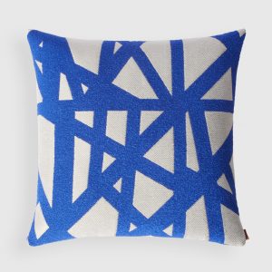 Bouclé Nastri outdoor cushion 50x50 cm (White & Blue)