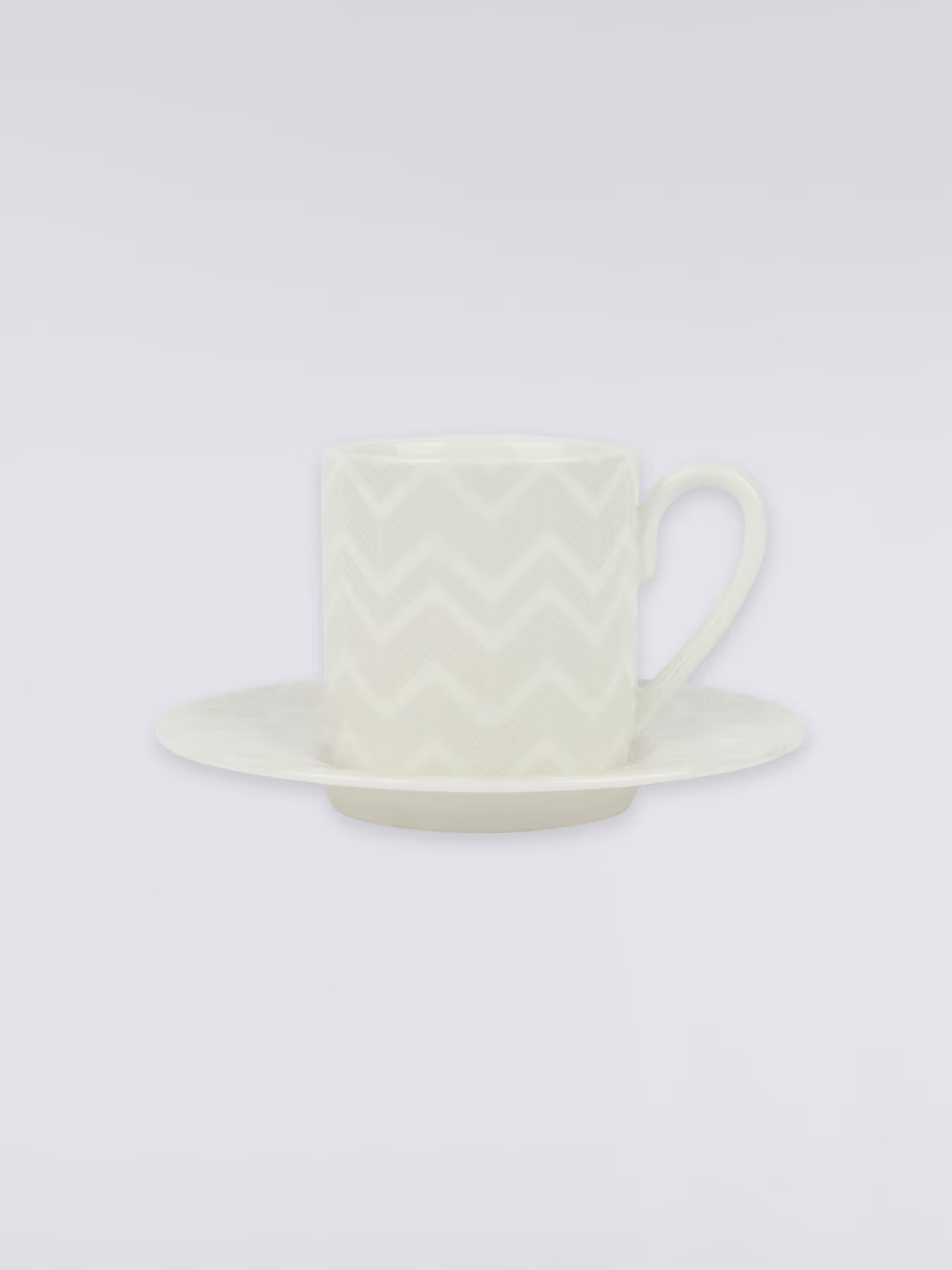 Zigzag White Set of 2 coffee cups & saucers (White)