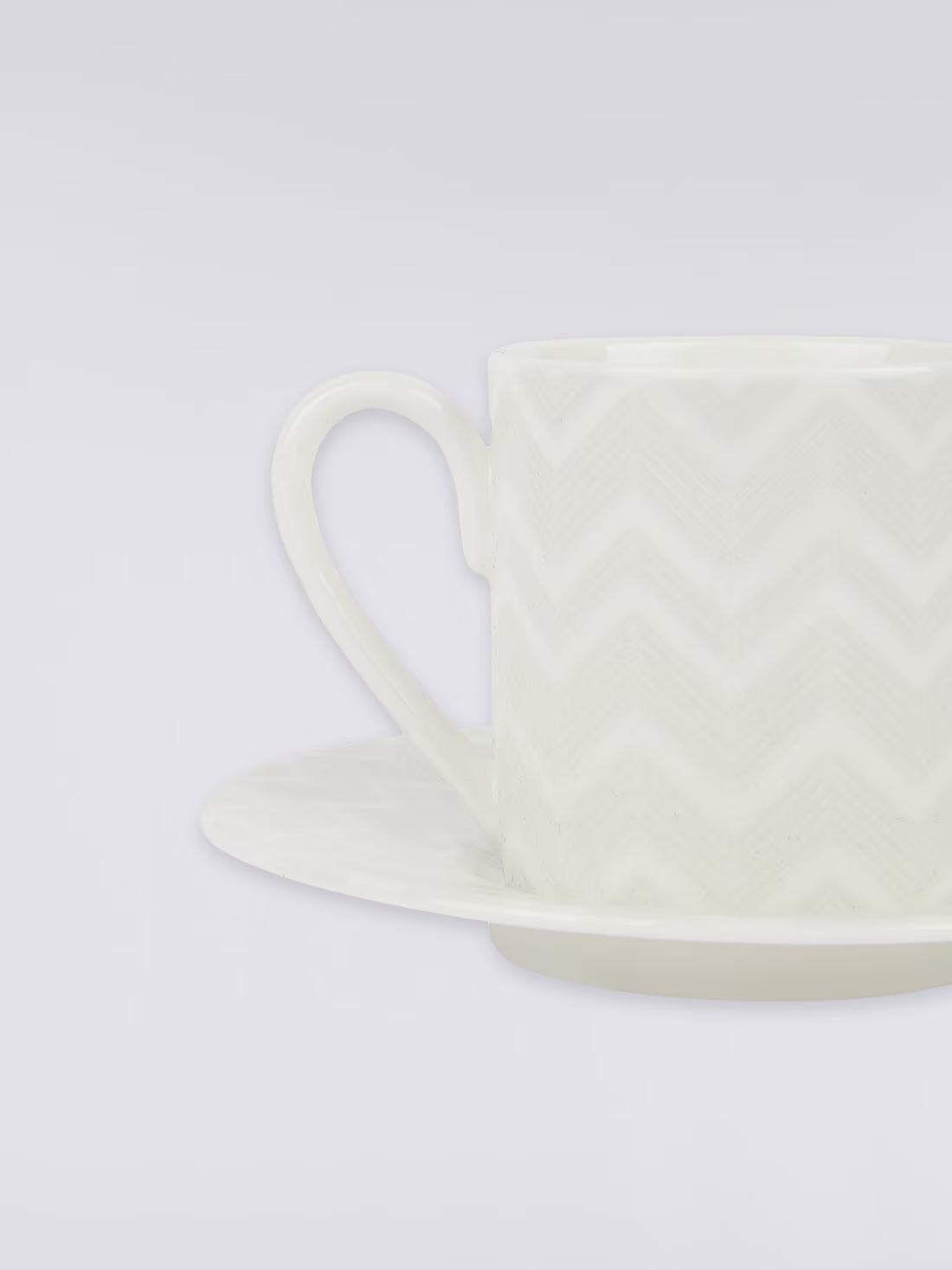 Zigzag White Set of 2 coffee cups & saucers (White)