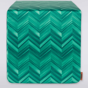 Layers 40x40x40 cm footstool cube in chevron cotton sateen (Multicoloured)